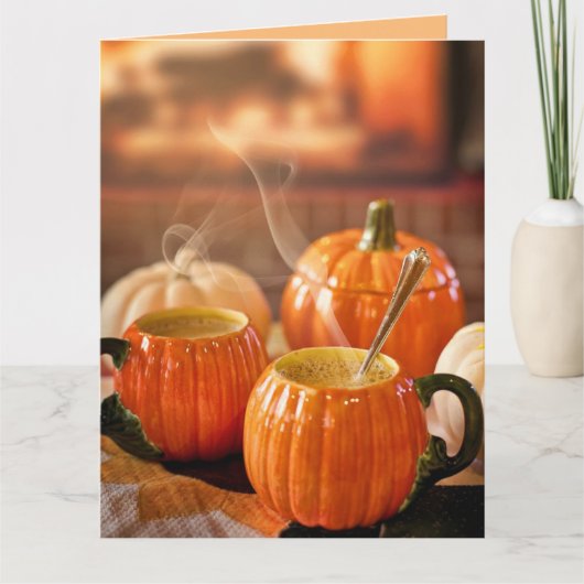 PUMPKIN SPICE KAFFEE AUTUMN HELLO CARDS KARTE (Vorderseite)