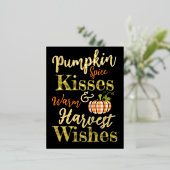 Pumpkin Spice Kisses Folien Feiertagspostkarte (Stehend vorne)