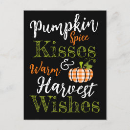 Pumpkin Spice Kisses Postkarte