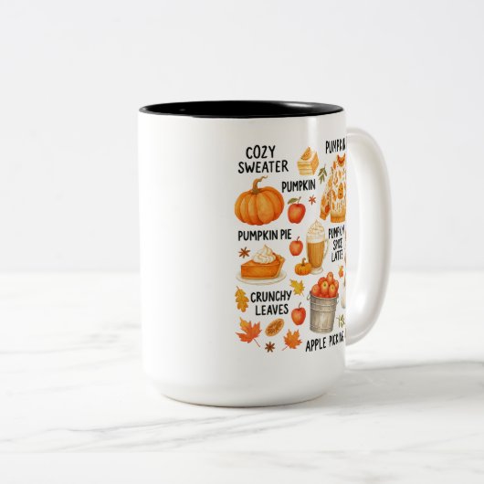 Pumpkin Spice Latte |Cosy Fall Coffee Autumn Vibes Zweifarbige Tasse (VorderseiteRechts)
