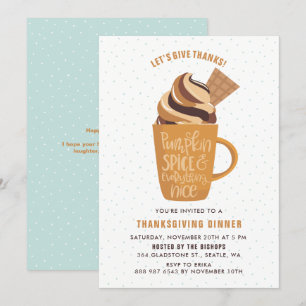 Pumpkin Spice Latte Erntedank Party Einladung