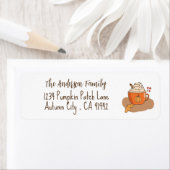 Pumpkin Spice Latte Fall Rücksendeadressen-Aufkleb (Insitu)