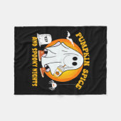 Pumpkin Spice Latte Fall Vibe Halloween Spooky Gho Fleecedecke (Vorderseite (Horizontal))