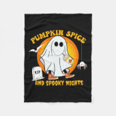 Pumpkin Spice Latte Fall Vibe Halloween Spooky Gho Fleecedecke (Vorderseite)