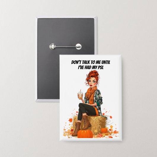 Pumpkin Spice Latte - Frau Sass Button (Vorderseite/Rückseite)