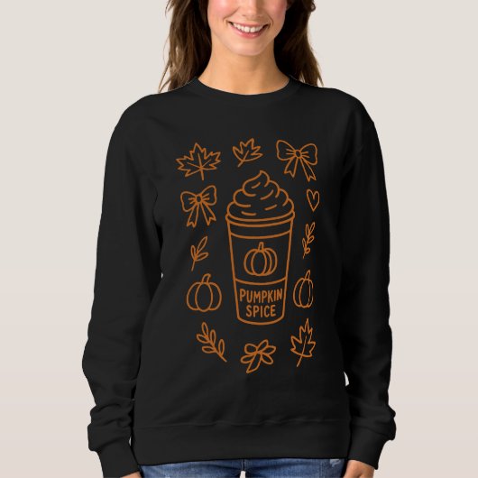 Pumpkin Spice Latte | Gemütlicher Herbst-Erntedank Sweatshirt (Vorderseite)