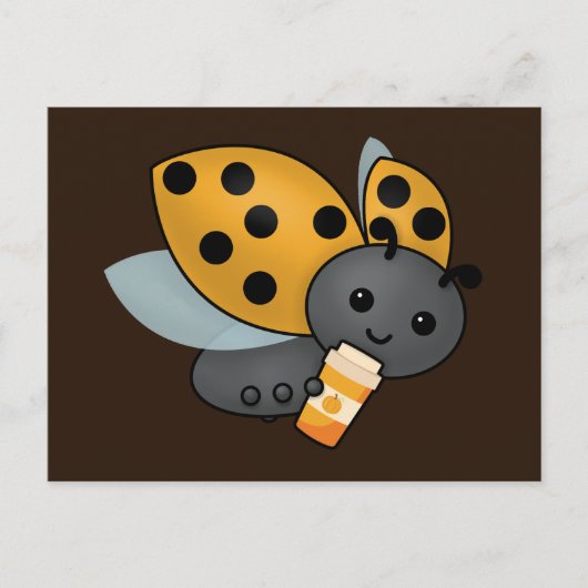 Pumpkin Spice Latte Ladybug T - Shirt Postkarte (Vorderseite)