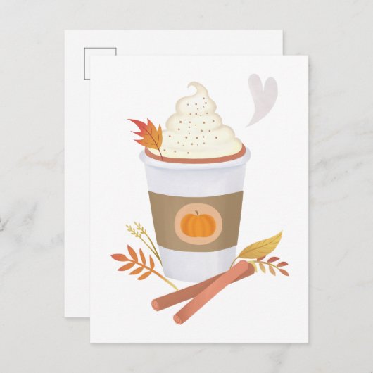 Pumpkin Spice Latte Postkarte (Vorne/Hinten)