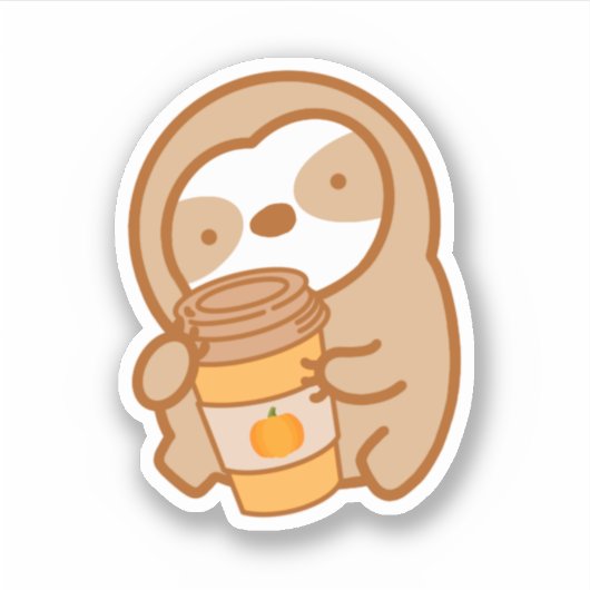 Pumpkin Spice Latte Sloth Aufkleber (Vorderseite)