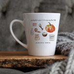 Pumpkin Spice Lover | Monogramm Latte Tasse<br><div class="desc">Funny Kürbisgewürz Zitat latte Tasse mit großartigen Typografie und Wasserfarbe Kürbisgewürz Rezept. Das sind tolle Geschenke! Stuff ein paar Goodies drinnen und mache jemandem den Tag! Fügen Sie diesem Design Ihre benutzerdefinierte Formulierung hinzu, indem Sie die "Diese Vorlage bearbeiten"-Felder auf der rechten Seite des Elements verwenden, oder klicken Sie auf...</div>