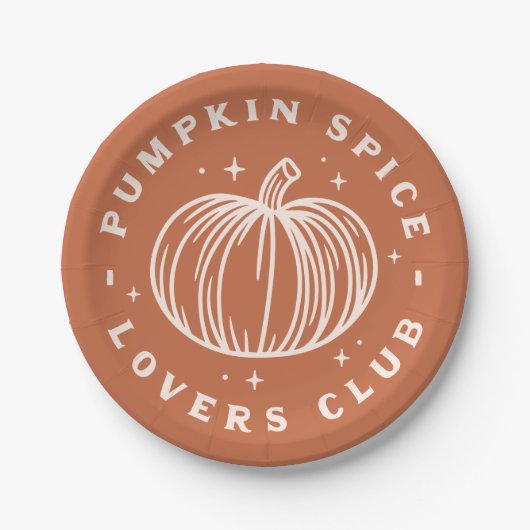Pumpkin Spice Lovers Club Pappteller (Vorderseite)