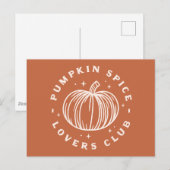 Pumpkin Spice Lovers Club Postkarte (Vorne/Hinten)