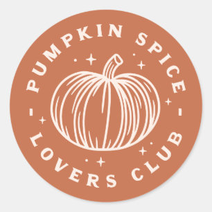 Pumpkin Spice Lovers Club Runder Aufkleber
