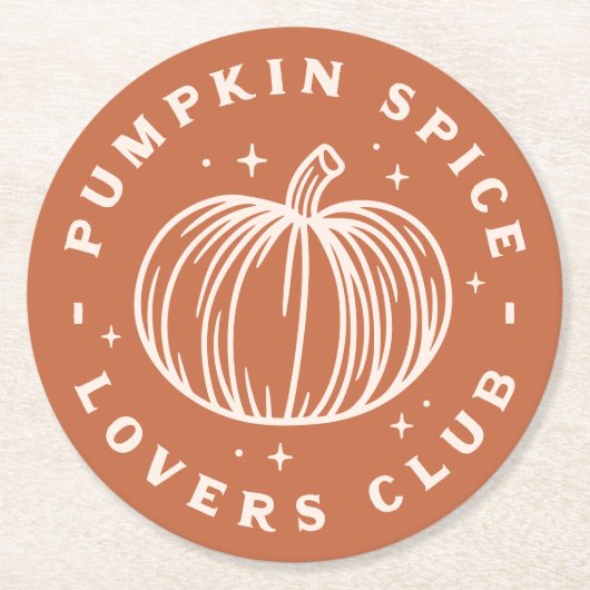 Pumpkin Spice Lovers Club Runder Pappuntersetzer (Vorderseite)