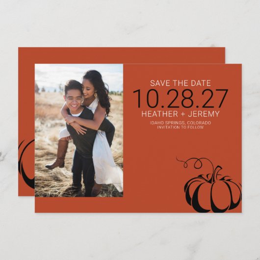 Pumpkin Spice Save The Date (Vorne/Hinten)