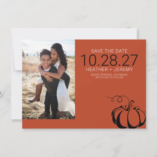 Pumpkin Spice Save The Date (Vorderseite)