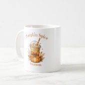 Pumpkin Spice Season Fall Autumn Coquette Bow Kaffeetasse (Vorderseite Links)