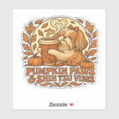 Pumpkin Spice Shih Tzu Retro Autumn Vibes Essentia Aufkleber (Blatt)