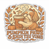 Pumpkin Spice Shih Tzu Retro Autumn Vibes Essentia Aufkleber (Vorderseite)