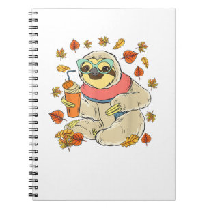 Pumpkin Spice Sloth Herbstlaubs Erntedank Autum Notizblock