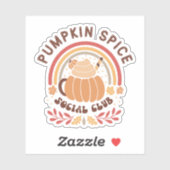 Pumpkin Spice Social Club – Cute Fall PSL  Aufkleber (Blatt)