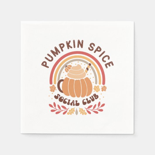 Pumpkin Spice Social Club – Cute Fall PSL  Serviette (Vorderseite)