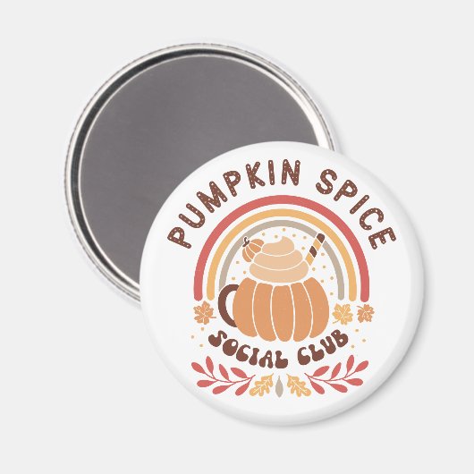 Pumpkin Spice Social Club – Süßer Herbst-PSL Magnet (Vorderseite/Rückseite)