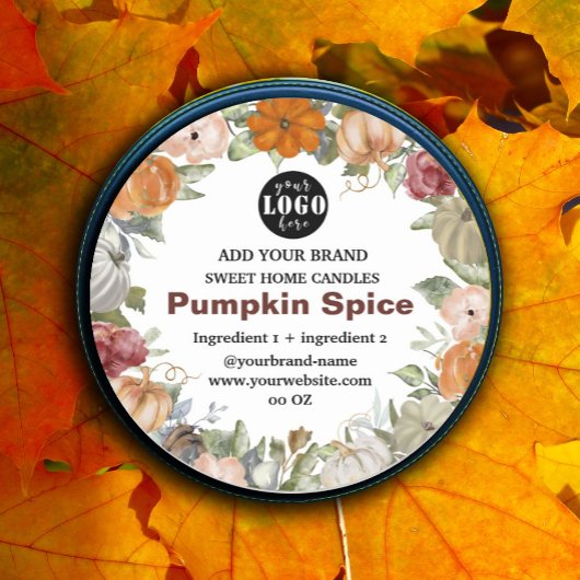 Pumpkin Spice Soy Candle Label Runder Aufkleber