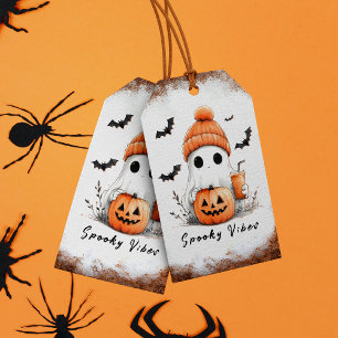 Pumpkin Spice Spooky Vibes Personalisiert Geschenkanhänger