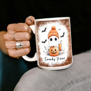 Pumpkin Spice Spooky Vibes Personalisiert Kaffeetasse