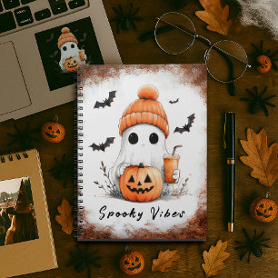 Pumpkin Spice Spooky Vibes Personalisiert Notizblock