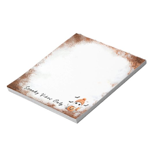 Pumpkin Spice Spooky Vibes Personalisiert Notizblock (Rotiert)