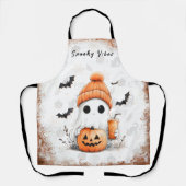 Pumpkin Spice Spooky Vibes Personalisiert Schürze (Vorderseite)
