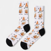 Pumpkin Spice Spooky Vibes Personalisiert Socken (Linkes Detail)