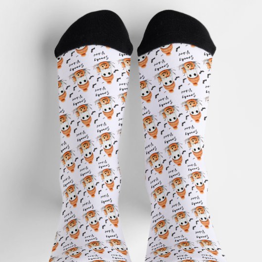 Pumpkin Spice Spooky Vibes Personalisiert Socken (Oben)