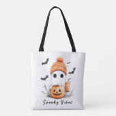 Pumpkin Spice Spooky Vibes Personalisiert Tasche (Rückseite)