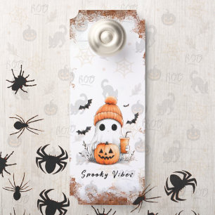 Pumpkin Spice Spooky Vibes Personalisiert Türanhänger
