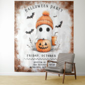 Pumpkin Spice Spooky Vibes Personalisiert Wandteppich (Beispiel)