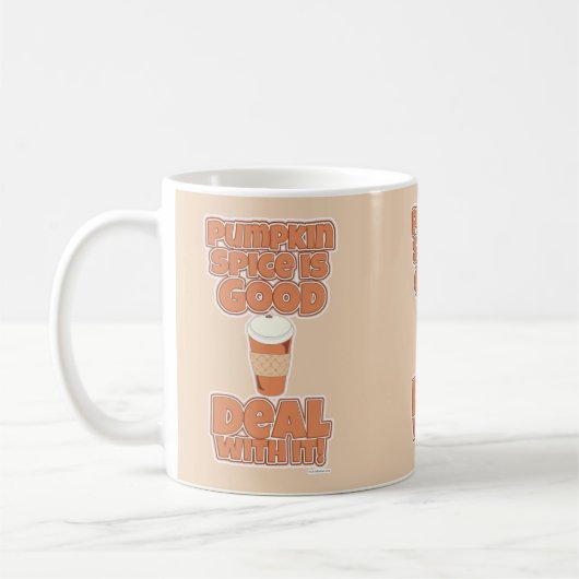 Pumpkin Spice Super Niedlich Cartoon Slogan Kaffeetasse (Links)