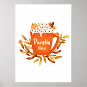 Pumpkin Spice Tasse Kunst, Kultur | Herbst-Wohnges Poster (Vorne)