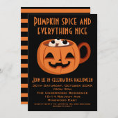 PUMPKIN SPICE UND ALLES SCHÖNE HALLOWEEN-PARTY EINLADUNG (Vorne/Hinten)