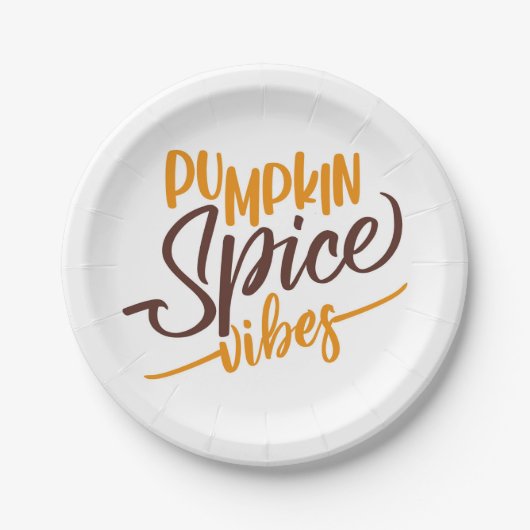 Pumpkin Spice Vibes Pappteller (Vorderseite)