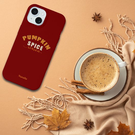 Pumpkin Spice Vibes Personalize Name Phone Case iPhone Hülle