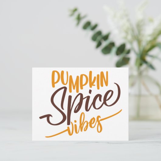 Pumpkin Spice Vibes Postkarte (Stehend Vorderseite)