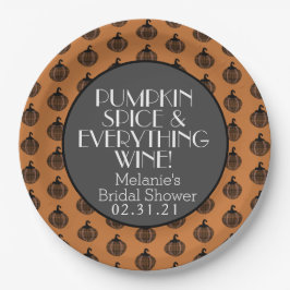 Pumpkin Spice Wine Brautparty Pappteller