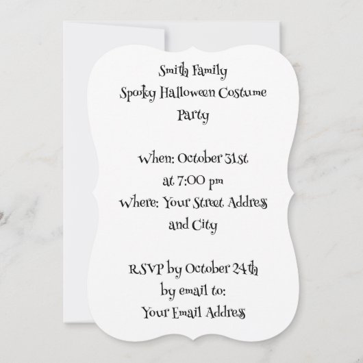 Pumpkin & Spider Web-Halloween-Party Einladung (Rückseite)