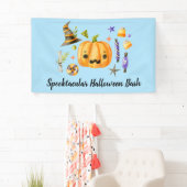 Pumpkin Spooktacular Halloween Bash Party Blue Banner (Insitu)