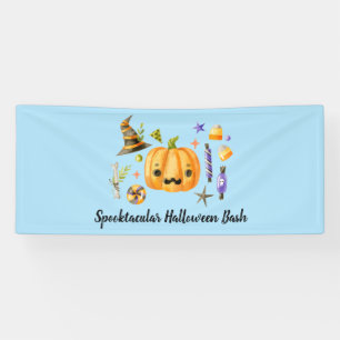 Pumpkin Spooktacular Halloween Bash Party Blue Banner