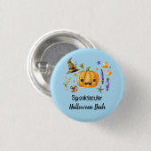 Pumpkin Spooktacular Halloween Bash Party Blue Button (Vorne & Hinten)
