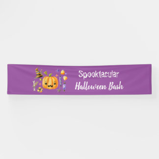 Pumpkin Spooktacular Halloween Bash Party Lila Banner
